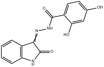 2,4-dihydroxy-N'-(2-oxo-1,2-dihydro-3H-indol-3-ylidene)benzohydrazide Struktur