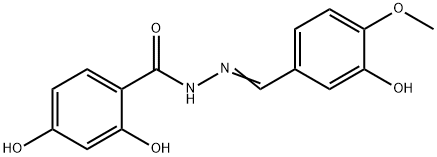 2,4-dihydroxy-N'-(3-hydroxy-4-methoxybenzylidene)benzohydrazide Struktur