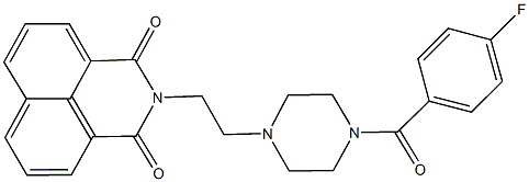 2-{2-[4-(4-fluorobenzoyl)-1-piperazinyl]ethyl}-1H-benzo[de]isoquinoline-1,3(2H)-dione Struktur