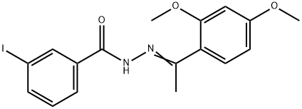 N'-[1-(2,4-dimethoxyphenyl)ethylidene]-3-iodobenzohydrazide Struktur