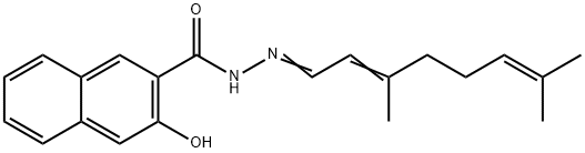 N'-(3,7-dimethyl-2,6-octadienylidene)-3-hydroxy-2-naphthohydrazide Struktur