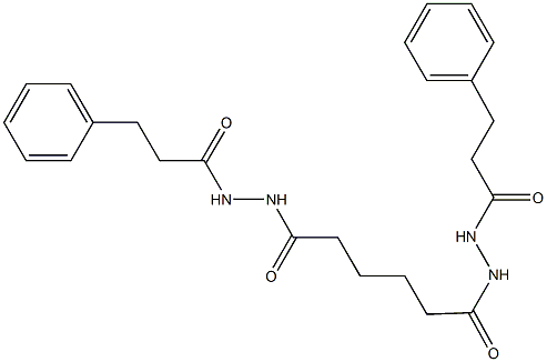 6-oxo-N'-(3-phenylpropanoyl)-6-[2-(3-phenylpropanoyl)hydrazino]hexanohydrazide Struktur