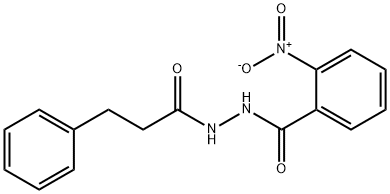 2-nitro-N'-(3-phenylpropanoyl)benzohydrazide Struktur