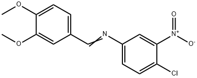 4-chloro-N-(3,4-dimethoxybenzylidene)-3-nitroaniline Struktur