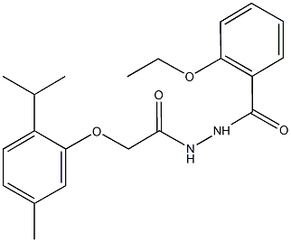 2-ethoxy-N'-[(2-isopropyl-5-methylphenoxy)acetyl]benzohydrazide Struktur