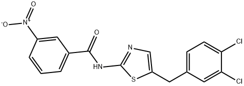 N-[5-(3,4-dichlorobenzyl)-1,3-thiazol-2-yl]-3-nitrobenzamide Struktur