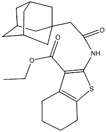 ethyl 2-[(1-adamantylacetyl)amino]-4,5,6,7-tetrahydro-1-benzothiophene-3-carboxylate Struktur