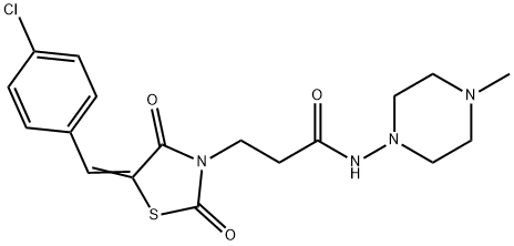 3-[5-(4-chlorobenzylidene)-2,4-dioxo-1,3-thiazolidin-3-yl]-N-(4-methyl-1-piperazinyl)propanamide Struktur