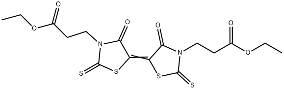 3,3'-bis(3-ethoxy-3-oxopropyl)-4,4'-dioxo-2,2'-dithioxo-5,5'-bis(1,3-thiazolidin-5-ylidene) Struktur