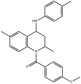 1-(4-methoxybenzoyl)-2,6-dimethyl-N-(4-methylphenyl)-1,2,3,4-tetrahydro-4-quinolinamine Struktur