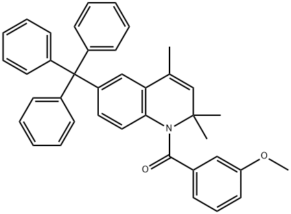 1-(3-methoxybenzoyl)-2,2,4-trimethyl-6-trityl-1,2-dihydroquinoline Struktur