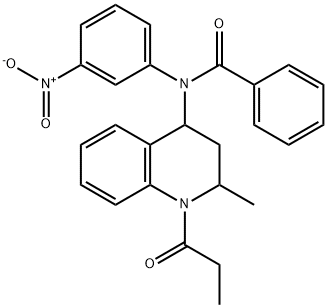 N-{3-nitrophenyl}-N-(2-methyl-1-propionyl-1,2,3,4-tetrahydroquinolin-4-yl)benzamide Struktur