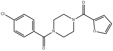 1-(4-chlorobenzoyl)-4-(2-furoyl)piperazine Struktur