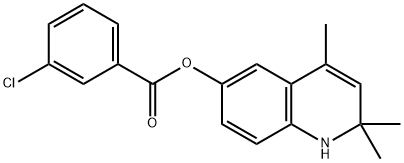 2,2,4-trimethyl-1,2-dihydro-6-quinolinyl 3-chlorobenzoate Struktur