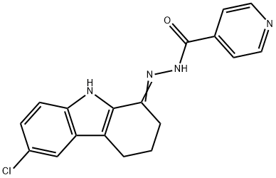 N'-(6-chloro-2,3,4,9-tetrahydro-1H-carbazol-1-ylidene)isonicotinohydrazide Struktur