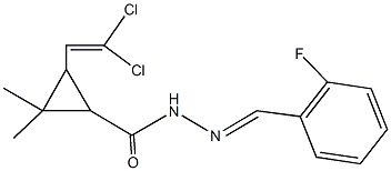 3-(2,2-dichlorovinyl)-N'-(2-fluorobenzylidene)-2,2-dimethylcyclopropanecarbohydrazide Struktur