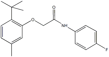 2-(2-tert-butyl-5-methylphenoxy)-N-(4-fluorophenyl)acetamide Struktur