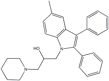 1-(5-methyl-2,3-diphenyl-1H-indol-1-yl)-3-(1-piperidinyl)-2-propanol Struktur