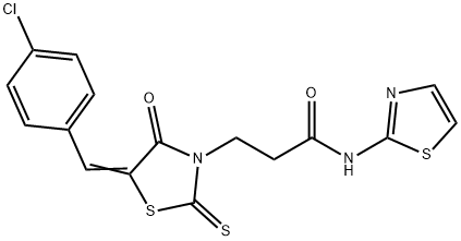 3-[5-(4-chlorobenzylidene)-4-oxo-2-thioxo-1,3-thiazolidin-3-yl]-N-(1,3-thiazol-2-yl)propanamide Struktur