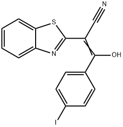 2-(1,3-benzothiazol-2-yl)-3-hydroxy-3-(4-iodophenyl)acrylonitrile Struktur