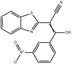 2-(1,3-benzothiazol-2-yl)-3-hydroxy-3-{3-nitrophenyl}acrylonitrile Struktur