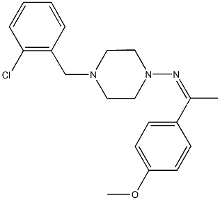 N-[4-(2-chlorobenzyl)-1-piperazinyl]-N-[1-(4-methoxyphenyl)ethylidene]amine Struktur