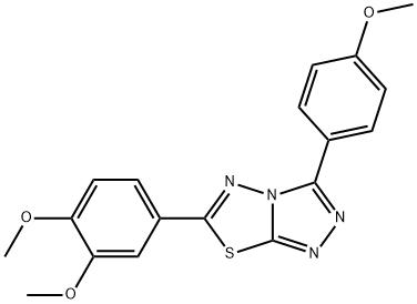 6-(3,4-dimethoxyphenyl)-3-(4-methoxyphenyl)[1,2,4]triazolo[3,4-b][1,3,4]thiadiazole Struktur