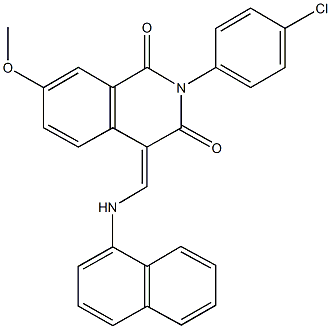 2-(4-chlorophenyl)-7-methoxy-4-[(1-naphthylamino)methylene]-1,3(2H,4H)-isoquinolinedione Struktur