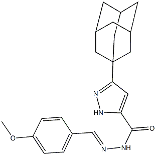 3-(1-adamantyl)-N'-(4-methoxybenzylidene)-1H-pyrazole-5-carbohydrazide Struktur