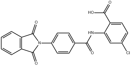 4-chloro-2-{[4-(1,3-dioxo-1,3-dihydro-2H-isoindol-2-yl)benzoyl]amino}benzoic acid Struktur