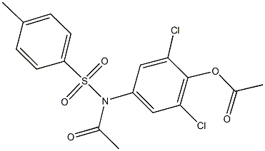 4-{acetyl[(4-methylphenyl)sulfonyl]amino}-2,6-dichlorophenyl acetate Struktur