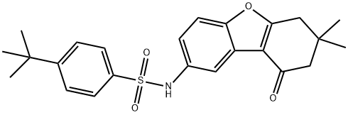 4-tert-butyl-N-(7,7-dimethyl-9-oxo-6,7,8,9-tetrahydrodibenzo[b,d]furan-2-yl)benzenesulfonamide Struktur