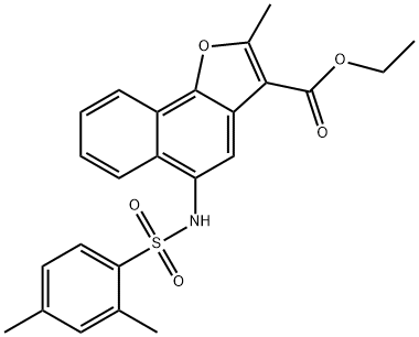 ethyl 5-{[(2,4-dimethylphenyl)sulfonyl]amino}-2-methylnaphtho[1,2-b]furan-3-carboxylate Struktur