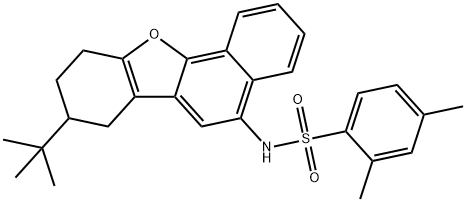 N-(8-tert-butyl-7,8,9,10-tetrahydronaphtho[1,2-b][1]benzofuran-5-yl)-2,4-dimethylbenzenesulfonamide Struktur