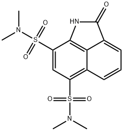 N~6~,N~6~,N~8~,N~8~-tetramethyl-2-oxo-1,2-dihydrobenzo[cd]indole-6,8-disulfonamide Struktur