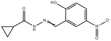 N'-{2-hydroxy-5-nitrobenzylidene}cyclopropanecarbohydrazide Struktur