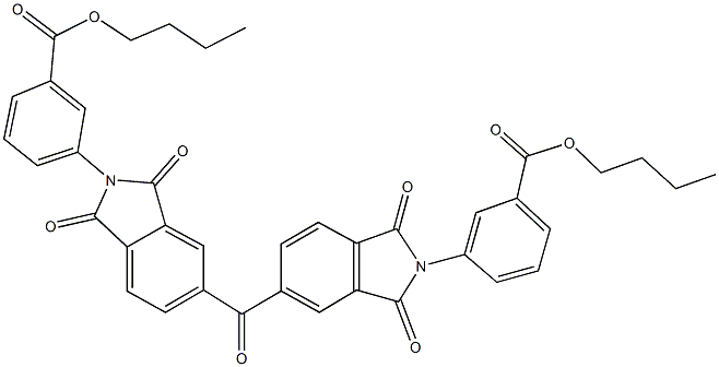 butyl 3-[5-({2-[3-(butoxycarbonyl)phenyl]-1,3-dioxo-2,3-dihydro-1H-isoindol-5-yl}carbonyl)-1,3-dioxo-1,3-dihydro-2H-isoindol-2-yl]benzoate Struktur