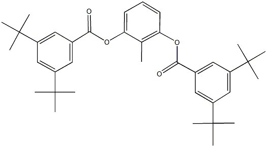 3-[(3,5-ditert-butylbenzoyl)oxy]-2-methylphenyl 3,5-ditert-butylbenzoate Struktur