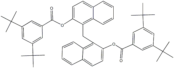 1-({2-[(3,5-ditert-butylbenzoyl)oxy]-1-naphthyl}methyl)-2-naphthyl 3,5-ditert-butylbenzoate Struktur