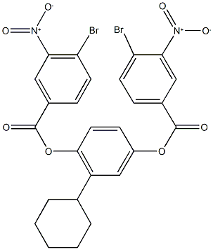 4-({4-bromo-3-nitrobenzoyl}oxy)-2-cyclohexylphenyl 4-bromo-3-nitrobenzoate Struktur