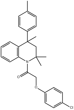 1-{[(4-chlorophenyl)oxy]acetyl}-2,2,4-trimethyl-4-(4-methylphenyl)-1,2,3,4-tetrahydroquinoline Struktur