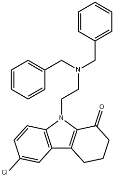 6-chloro-9-[2-(dibenzylamino)ethyl]-2,3,4,9-tetrahydro-1H-carbazol-1-one Struktur