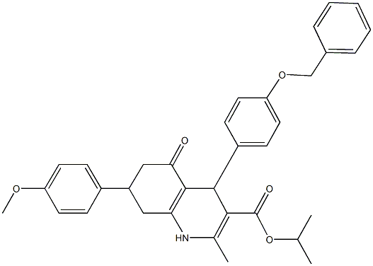 isopropyl 4-[4-(benzyloxy)phenyl]-7-(4-methoxyphenyl)-2-methyl-5-oxo-1,4,5,6,7,8-hexahydro-3-quinolinecarboxylate Struktur