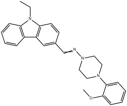 N-[(9-ethyl-9H-carbazol-3-yl)methylene]-N-[4-(2-methoxyphenyl)-1-piperazinyl]amine Struktur