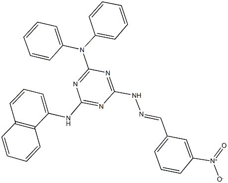 3-nitrobenzaldehyde [4-(diphenylamino)-6-(1-naphthylamino)-1,3,5-triazin-2-yl]hydrazone Struktur