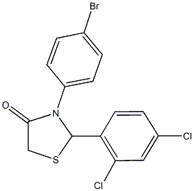 3-(4-bromophenyl)-2-(2,4-dichlorophenyl)-1,3-thiazolidin-4-one Struktur