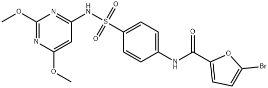 5-bromo-N-(4-{[(2,6-dimethoxy-4-pyrimidinyl)amino]sulfonyl}phenyl)-2-furamide Struktur