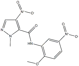 4-nitro-N-{5-nitro-2-methoxyphenyl}-1-methyl-1H-pyrazole-5-carboxamide Struktur