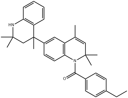 2,2,2',2',4,4'-hexamethyl-1'-(4-ethylbenzoyl)-1,1',2,2',3,4-hexahydro-3,6'-biquinoline Struktur