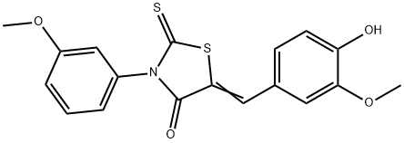 5-(4-hydroxy-3-methoxybenzylidene)-3-(3-methoxyphenyl)-2-thioxo-1,3-thiazolidin-4-one Struktur